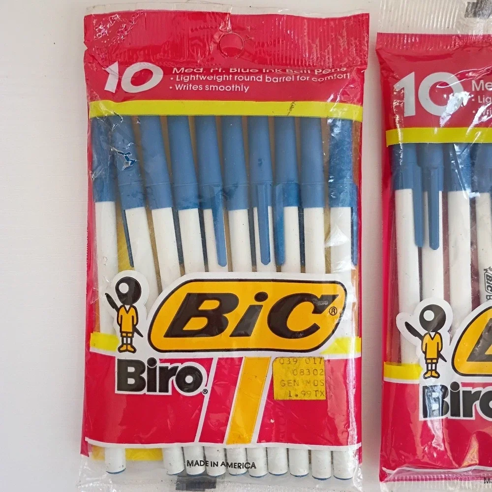 VTG Bic Biro Blue Ink Medium Point Ball Pens 2 Pckgs Of 10 Sealed New Old Stock